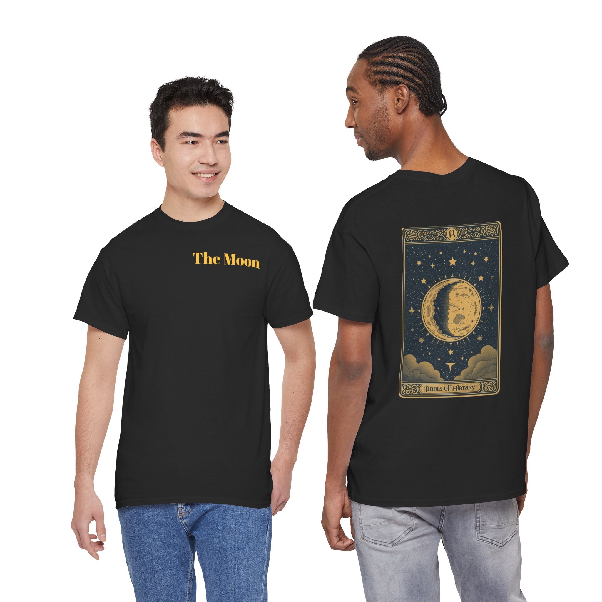 Vintage Moon Tarot Illustration Tee | Celestial Stars Night Sky Shirt