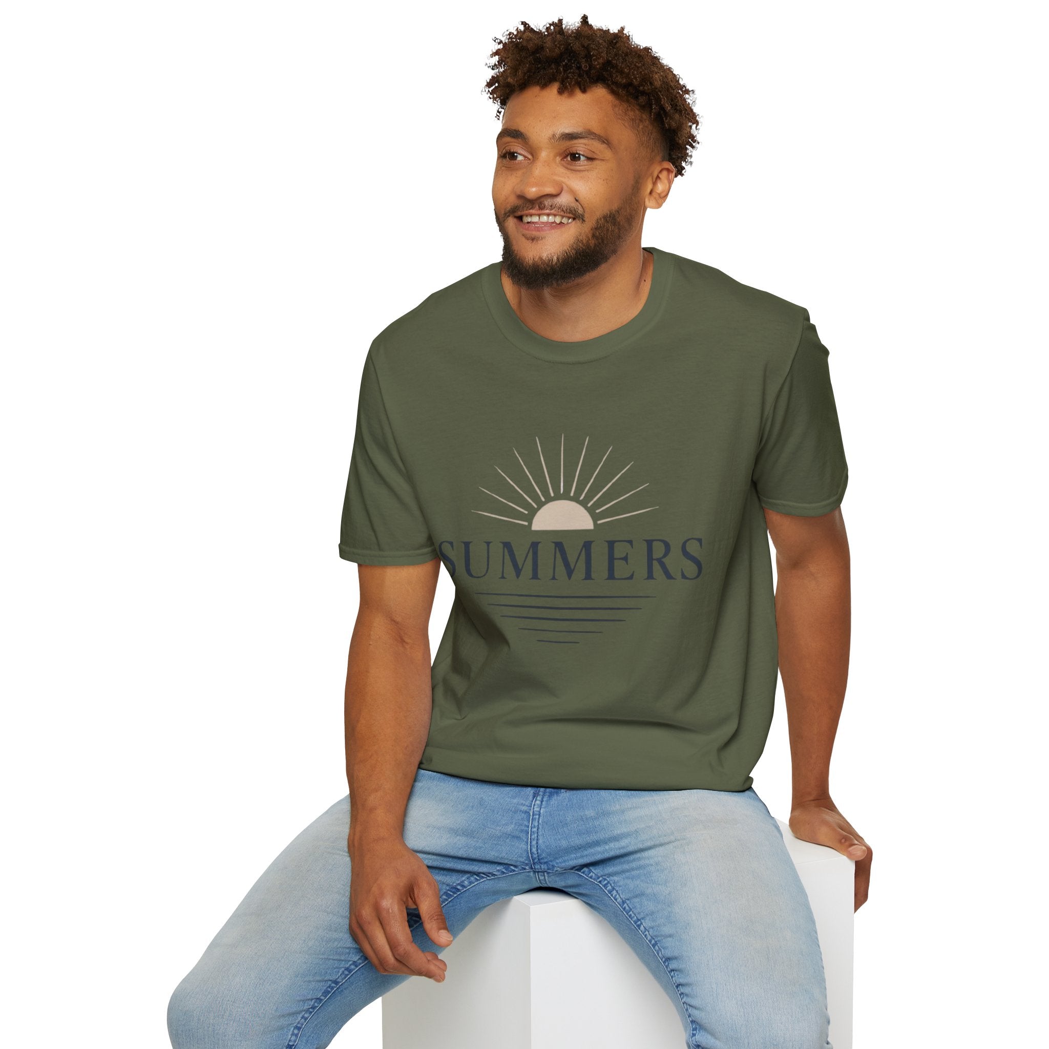 Summer Sun T-Shirt — "SUMMERS" Retro Sunrise Graphic Tee