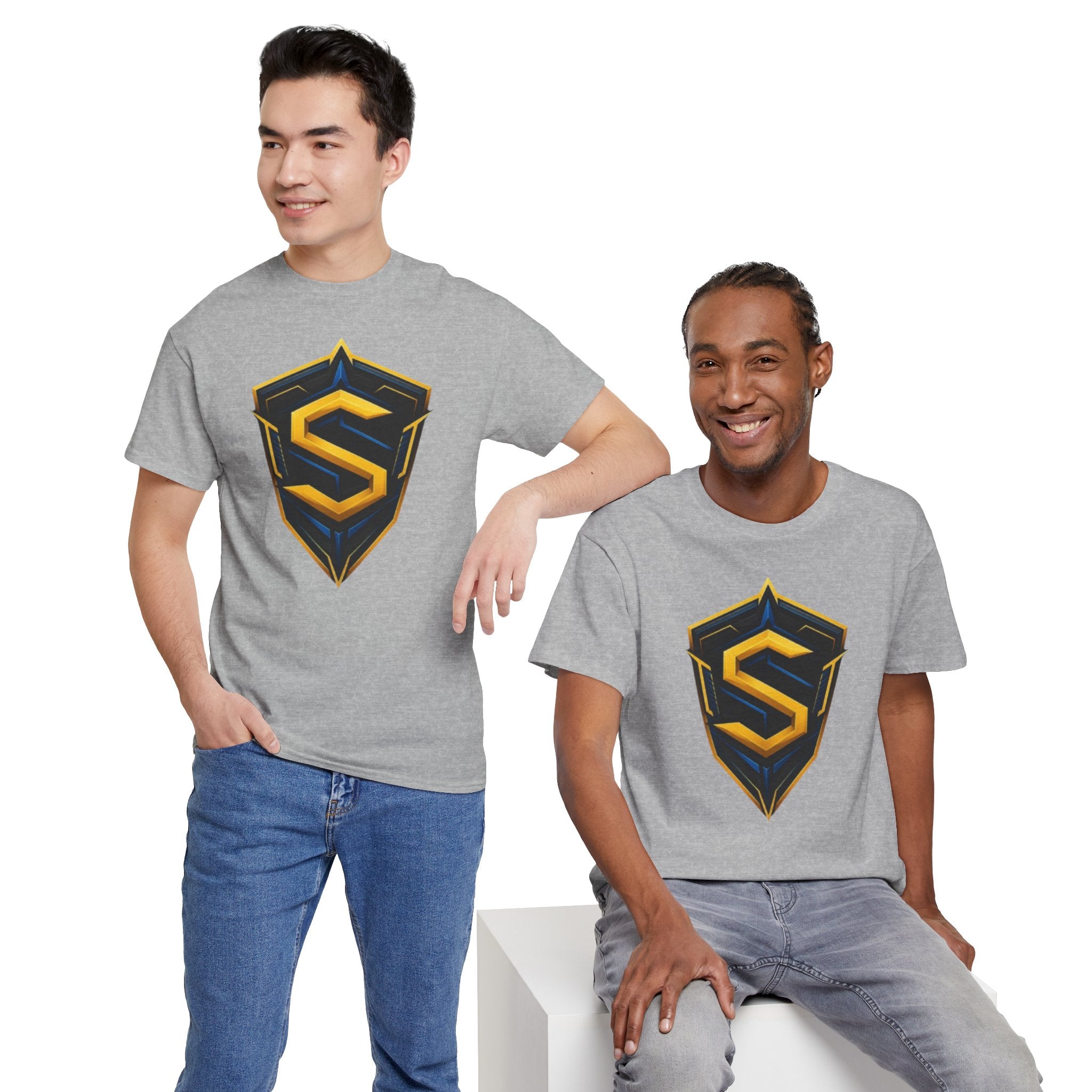 Gold Shield S logo Tee | Gaming Emblem T-shirt