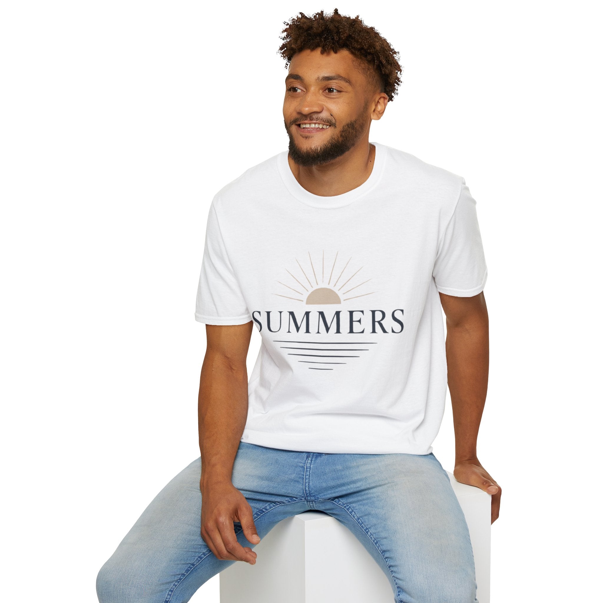 Summer Sun T-Shirt — "SUMMERS" Retro Sunrise Graphic Tee
