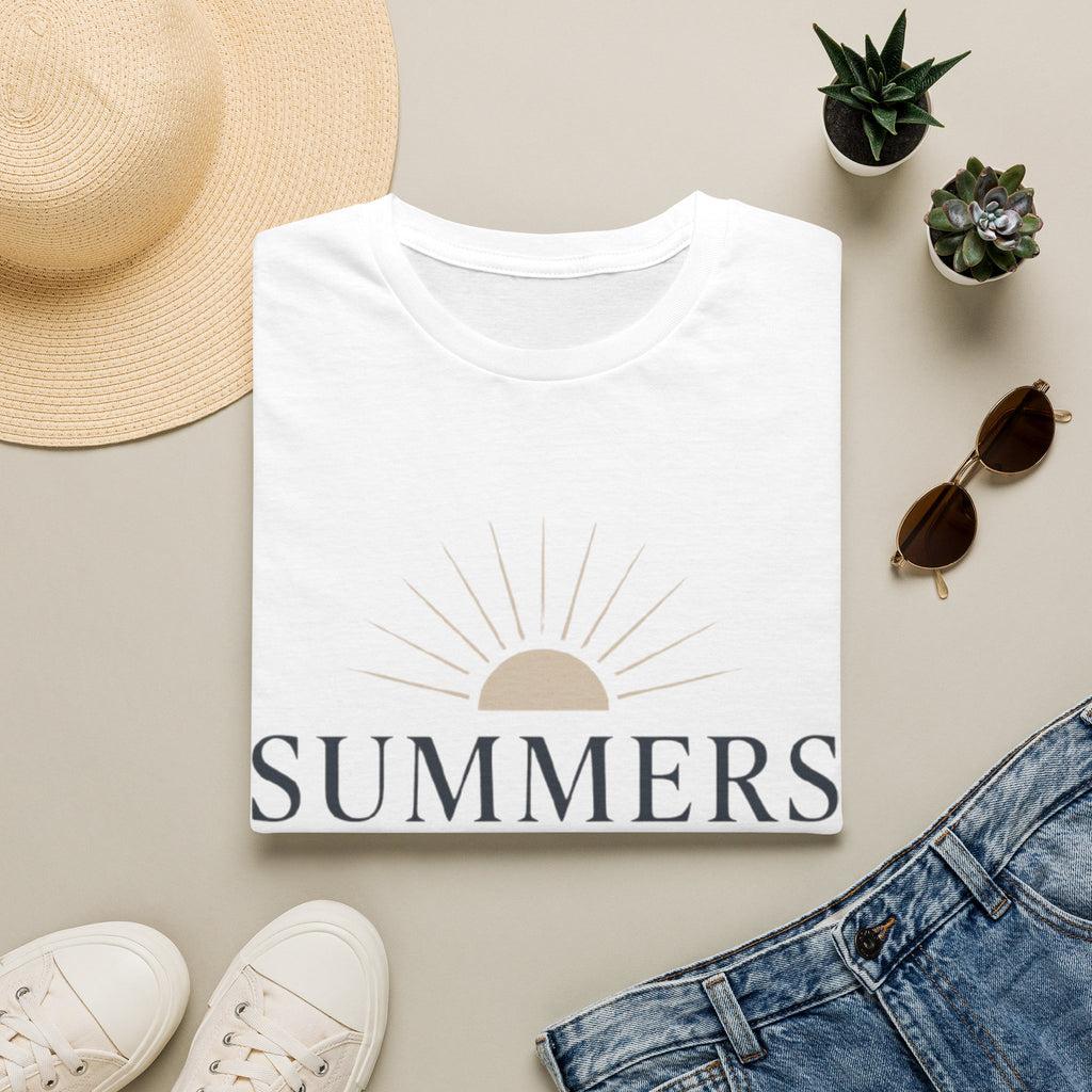 Summer Sun T-Shirt — "SUMMERS" Retro Sunrise Graphic Tee
