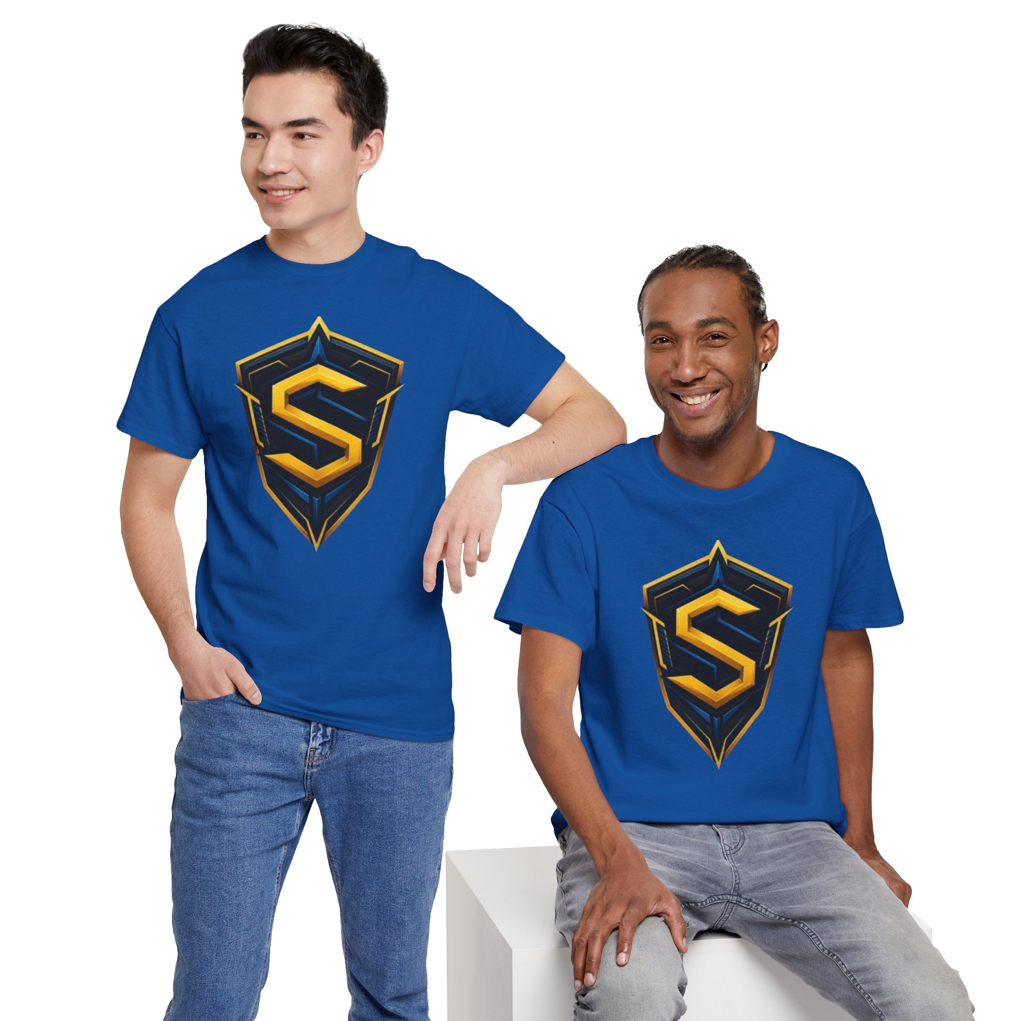 Gold Shield S logo Tee | Gaming Emblem T-shirt