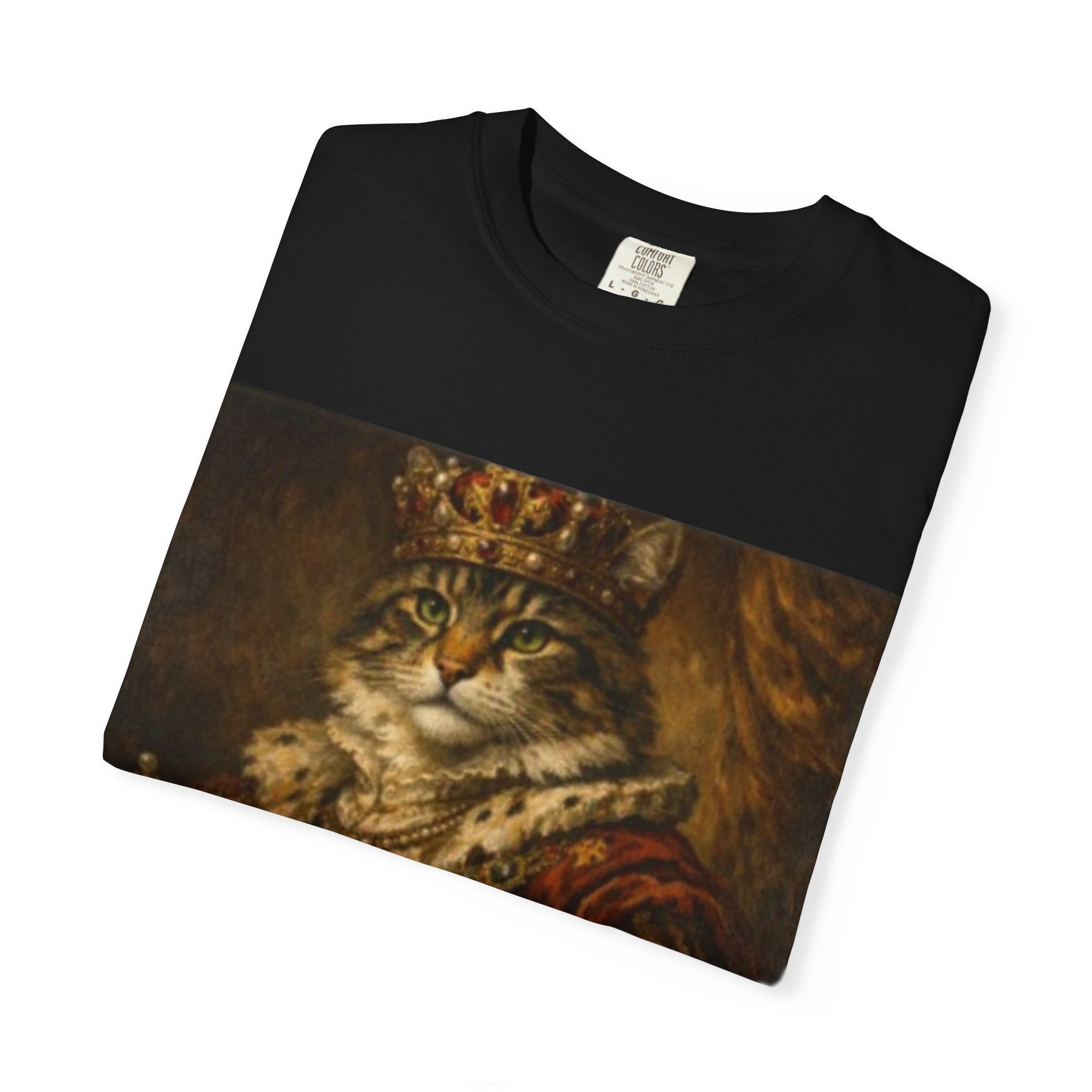 Regal Cat Portrait T-shirt | King Cat Painting, Vintage Royal Costume