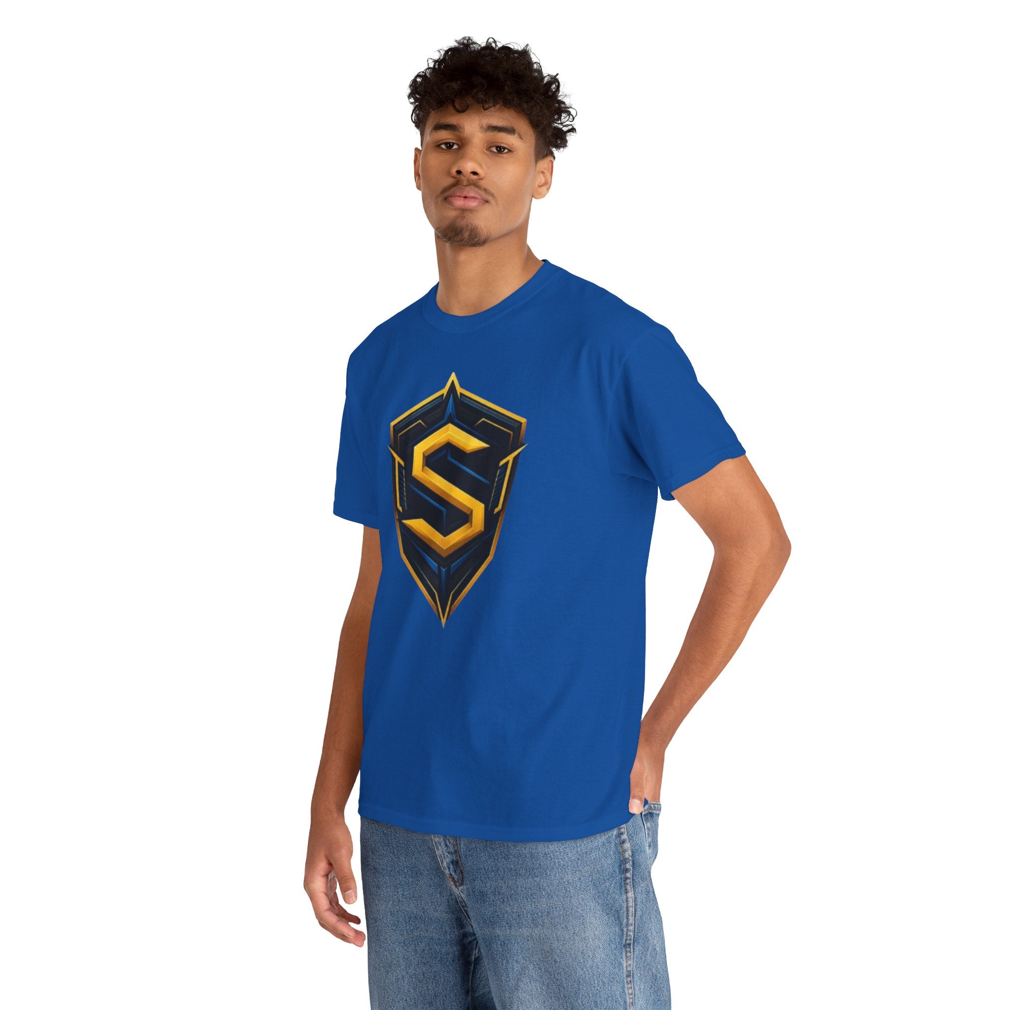 Gold Shield S logo Tee | Gaming Emblem T-shirt