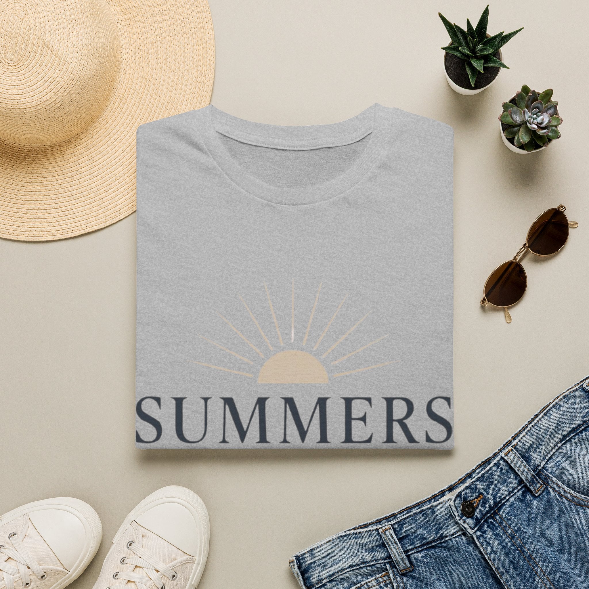 Summer Sun T-Shirt — "SUMMERS" Retro Sunrise Graphic Tee