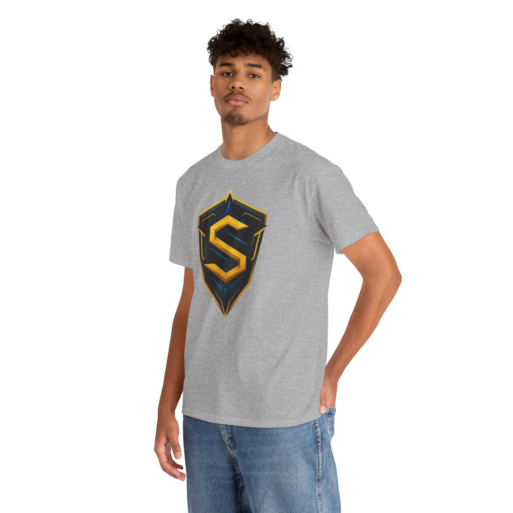 Gold Shield S logo Tee | Gaming Emblem T-shirt