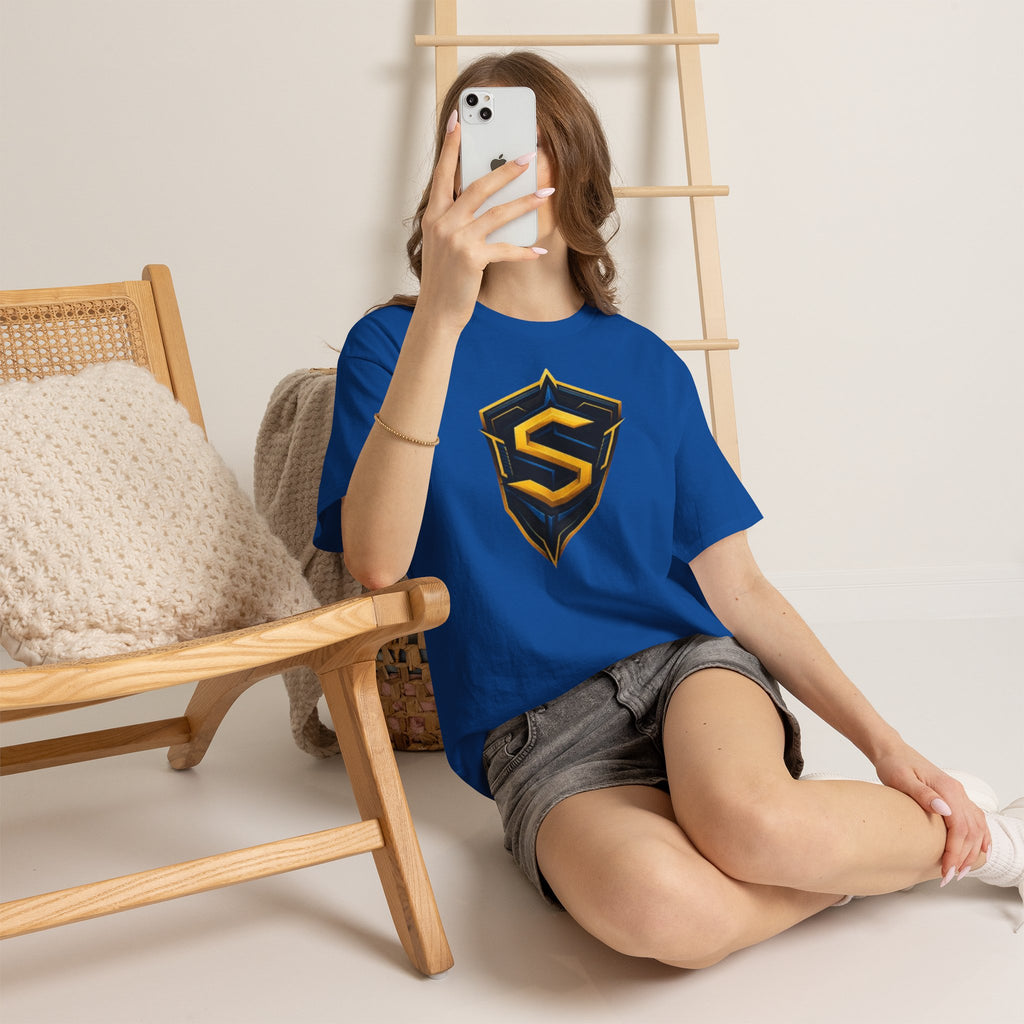 Gold Shield S logo Tee | Gaming Emblem T-shirt