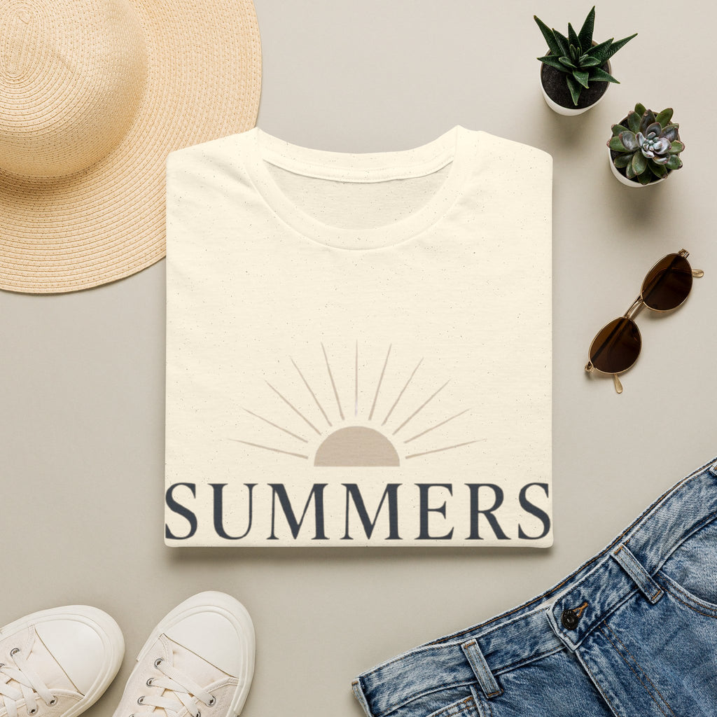 Summer Sun T-Shirt — "SUMMERS" Retro Sunrise Graphic Tee